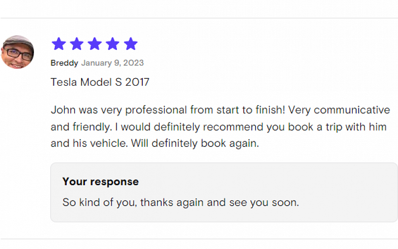 Righteous Rides premium car rentals in New York - testimonial of happy clients screenshot 5